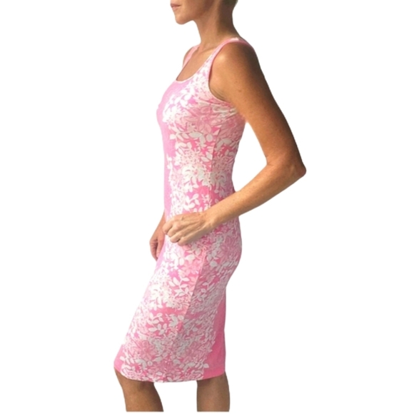LILLY PULITZER Mick Square Neck Ribbed Dress In Roxie Pink Shadow Dancer - Picture 6 of 14